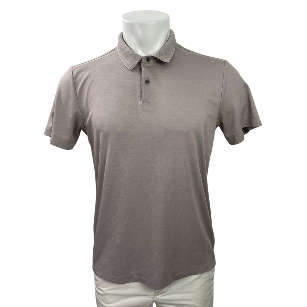 Theory Mens Gray Short Sleeve Golf Tennis Casual Collared Polo Shirt Top Size M